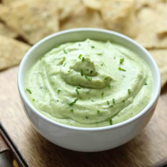 5-Minute Avocado Ranch Dip - Recipe photo by Two Healthy Kitchens