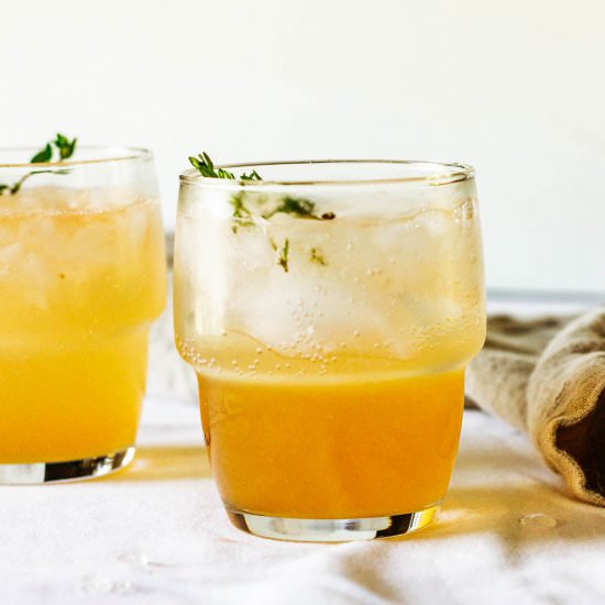Grapefruit Thyme Vermouth Spritz - Recipe photo by gatheredatmytable