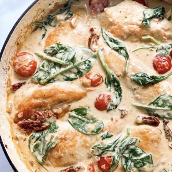 Creamy Tomato & Spinach Chicken - Recipe photo by jonnakeohane