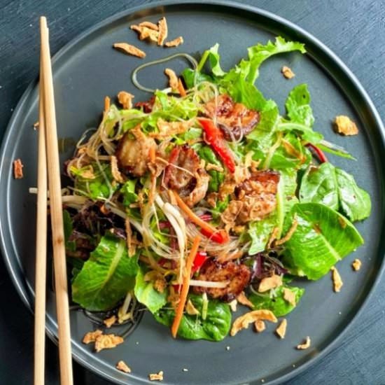 Asian Pork Salad using Air Fryer - Recipe photo by ChefBec