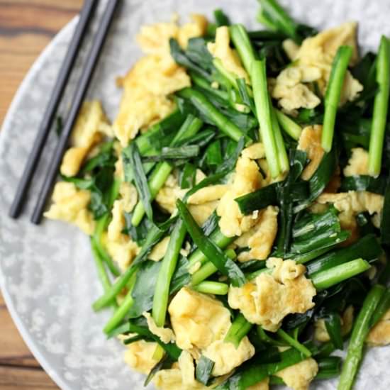 Egg Stir Fry with Chive - Recipe photo by adailyfood