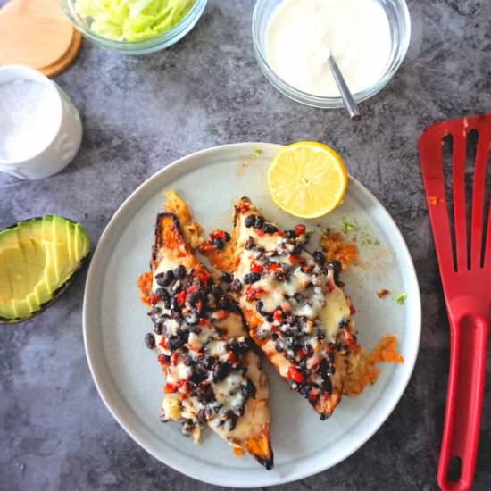 sweet potatoes with black beans - Recipe photo by Cuisine Fiend