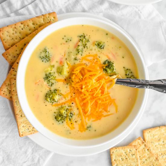 Broccoli Cheddar Soup - Recipe photo by Herbs and Flour