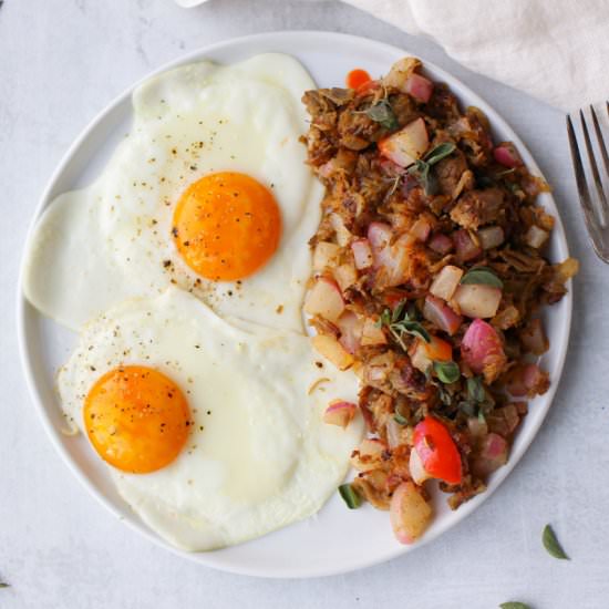 Keto Pork and Radish Hash - Recipe photo by lesyaholzapfel