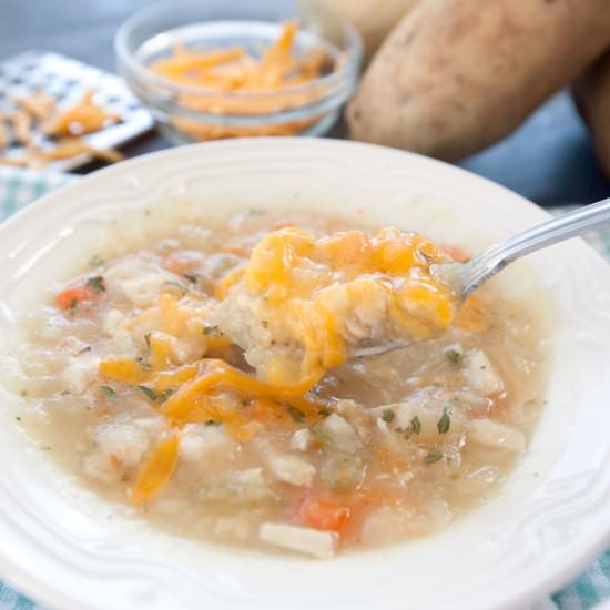 Lightened Up Chicken Potato Soup - Recipe photo by browniebites