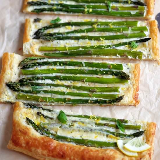 Easy Asparagus Puff Pastry Tart - Recipe photo by flavor-feed