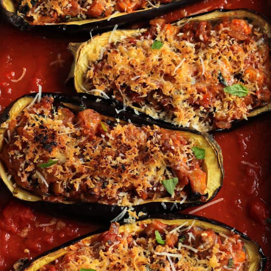 Stuffed Eggplant Parmesan - Recipe photo by flavor-feed