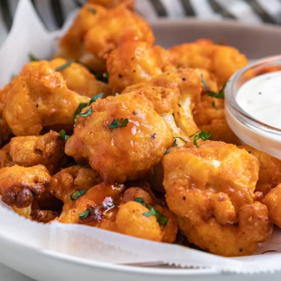 Air Fryer Buffalo Cauliflower - Recipe photo by lemons and zest