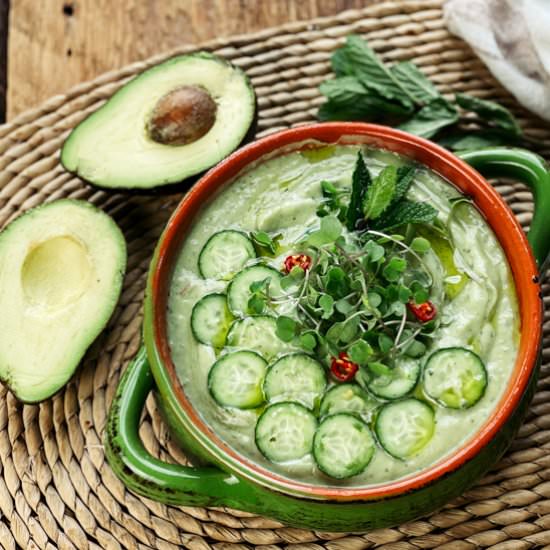 Spicy Cucumber Avocado Soup - Recipe photo by asiancaucasian