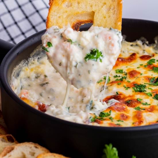 Cheesy Baked Shrimp Scampi Dip - Recipe photo by dishnthekitchen