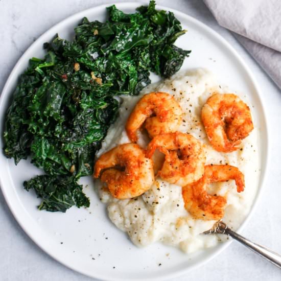 Spicy Shrimp with Sauteed Kale - Recipe photo by lesyaholzapfel