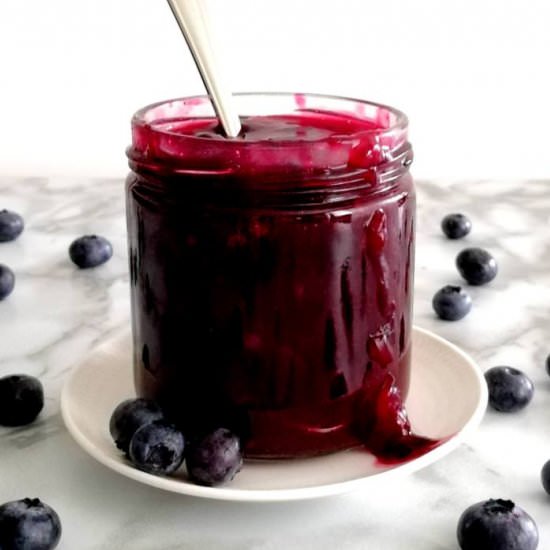 homemade blueberry sauce - Recipe photo by Eats Delightful