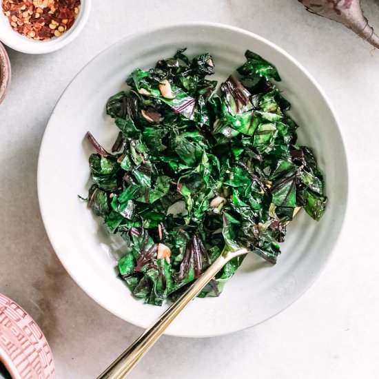 Sautéed Beet Greens - Recipe photo by forkintheroad