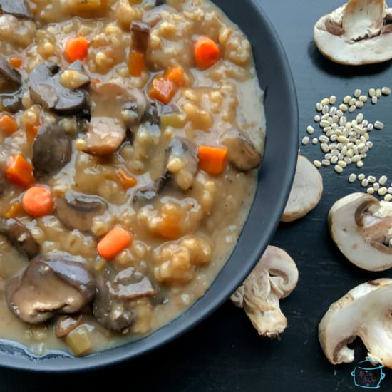 Slow Cooker Mushroom Barley Soup - Recipe photo by The Lazy Slow Cooker