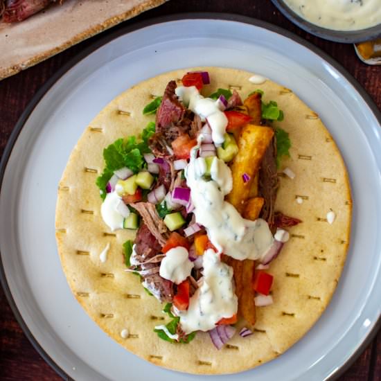 Smoked Lamb Yiros - Recipe photo by AnotherFoodBlogger