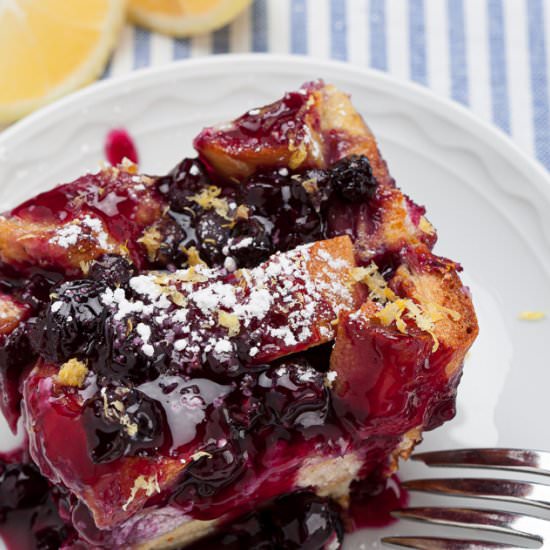 Blueberry Lemon French Toast Bake - Recipe photo by chewoutloud