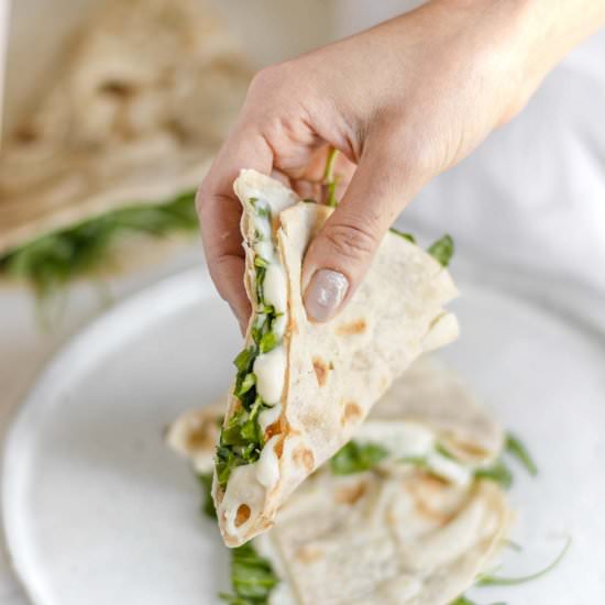 Vegan Italian Piadina - Recipe photo by theplantbasedschool