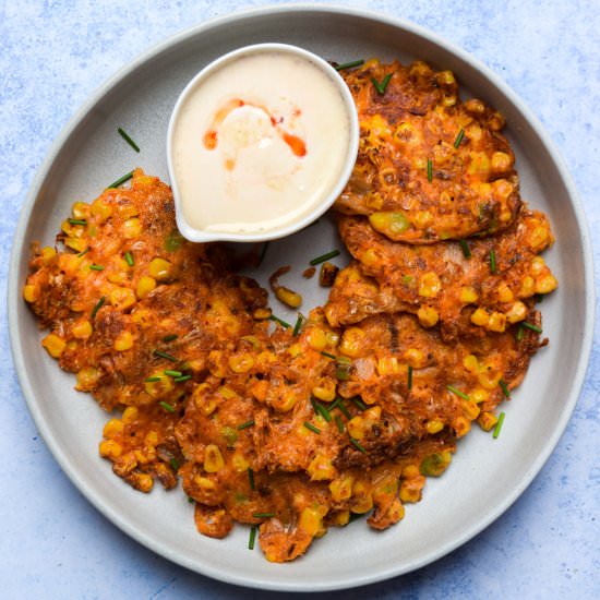 Easy Kimchee & Sweetcorn Fritters - Recipe photo by missrachelphipps