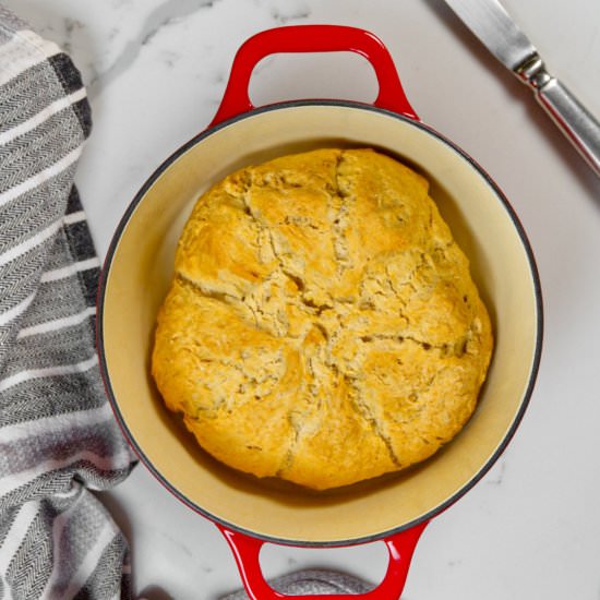 Damper (3 Ingredients Aussie Bread) - Recipe photo by Plant Based Folk