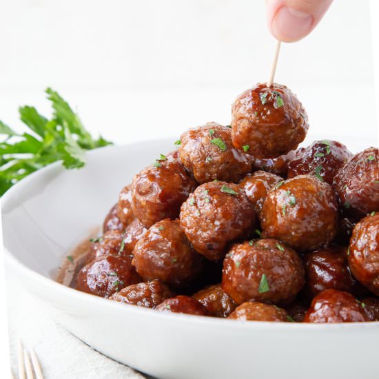 Crockpot BBQ Meatballs - Recipe photo by giftofhospitality