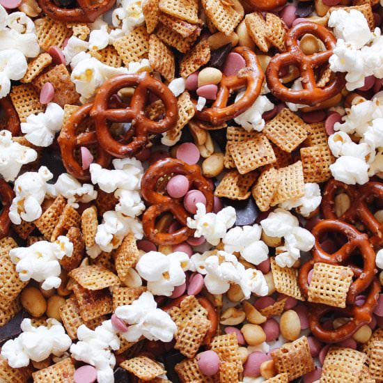 Snack Mix with Ruby Chocolate - Recipe photo by thefigjar