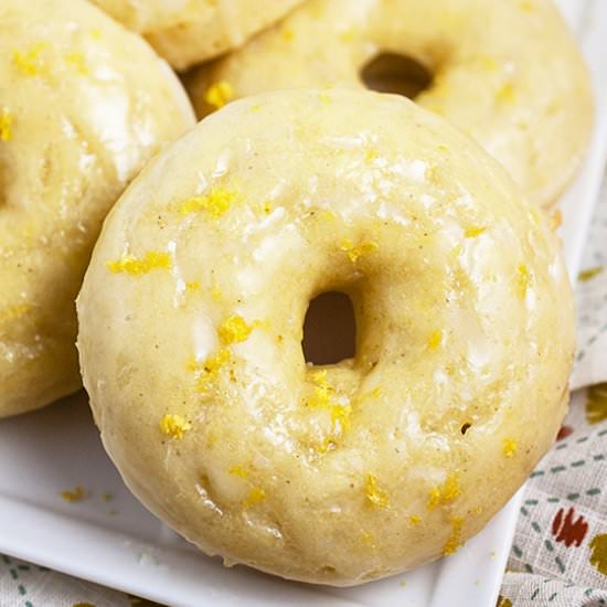 Baked Glazed Lemon Doughnuts - Recipe photo by therusticfoodie