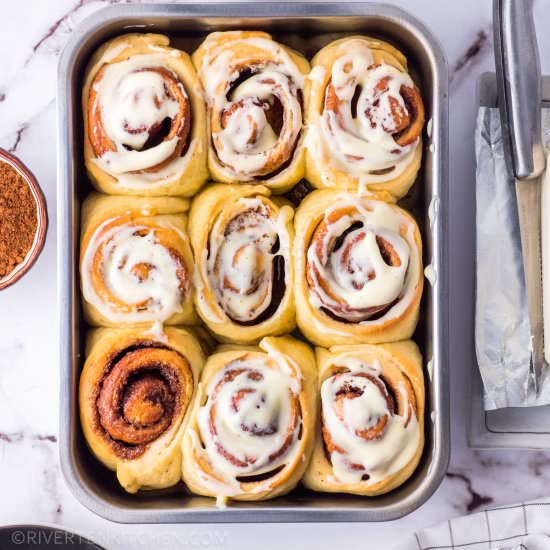 Small Batch Soft Cinnamon Rolls - Recipe photo by Rivertenkitchen