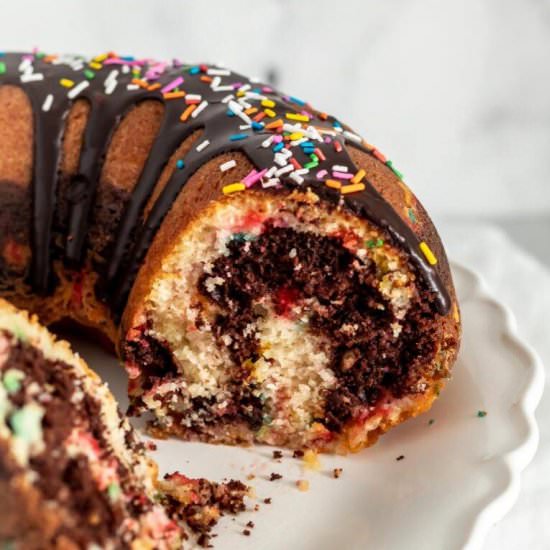 Marble Funfetti Bundt Cake - Recipe photo by parsleyandicing