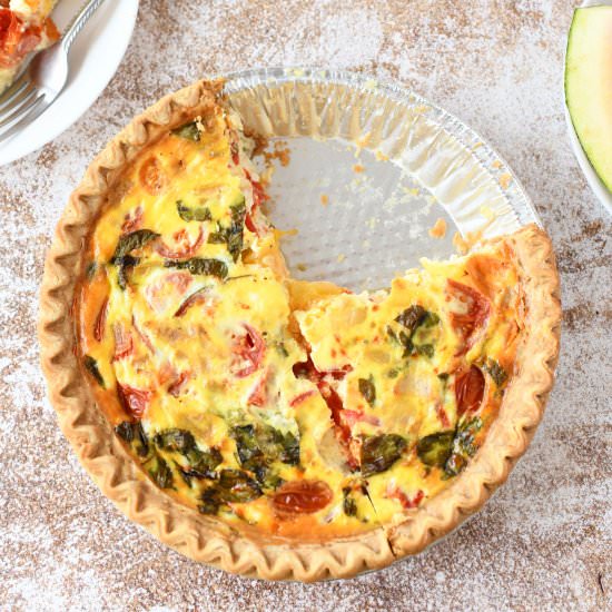 Feta Tomato Quiche Recipe - Recipe photo by SizzlingEats
