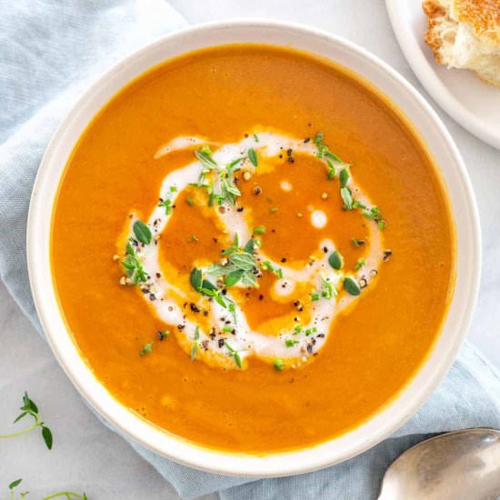 Instant Pot Carrot Ginger Soup - Recipe photo by Jessica Gavin