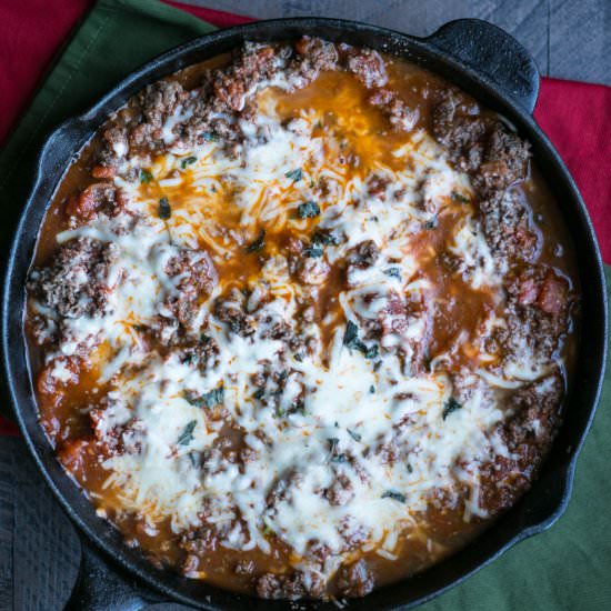 Skillet Lasagna – Ketogenic Cooking - Recipe photo by littlebitrecipes