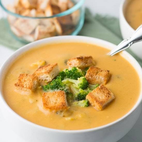 Vegan Broccoli Cheddar Soup - Recipe photo by aplantifulpath