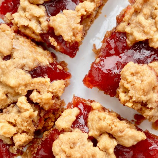 Nutter Butter & Jelly Cookie Bars - Recipe photo by theshortordercook