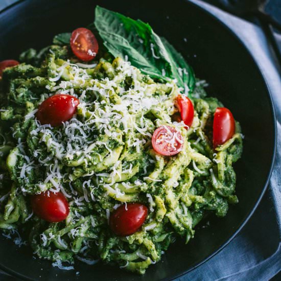 Zoodles with Walnut Pesto - Recipe photo by lesyaholzapfel