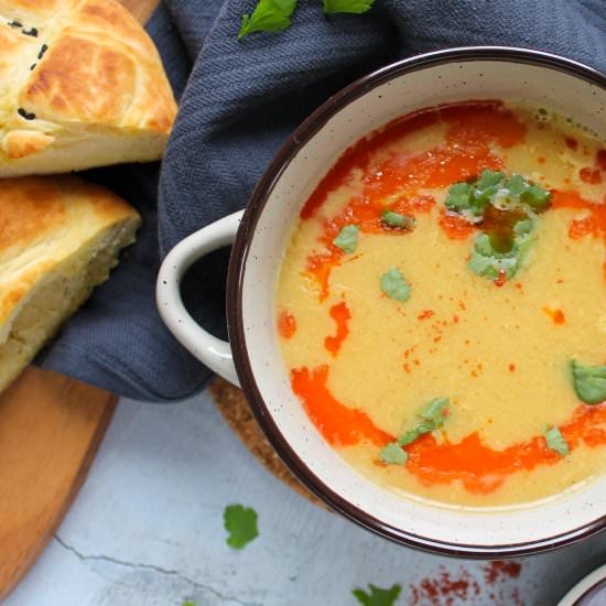 Healthy Creamy Red Lentil Soup - Recipe photo by Cook Homey