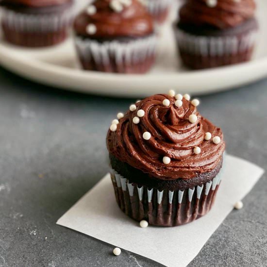 The Best Moist Chocolate Cupcakes - Recipe photo by savorytosweetfood