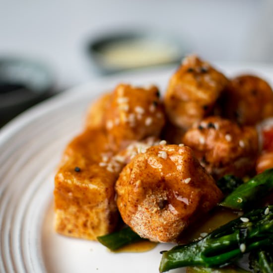 Air Fryer Tofu In a Sumptuous Sauce - Recipe photo by AnushaLovesSpice