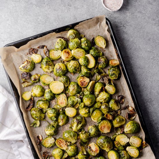 Simple Roasted Brussels Sprouts - Recipe photo by chelseajoyeats