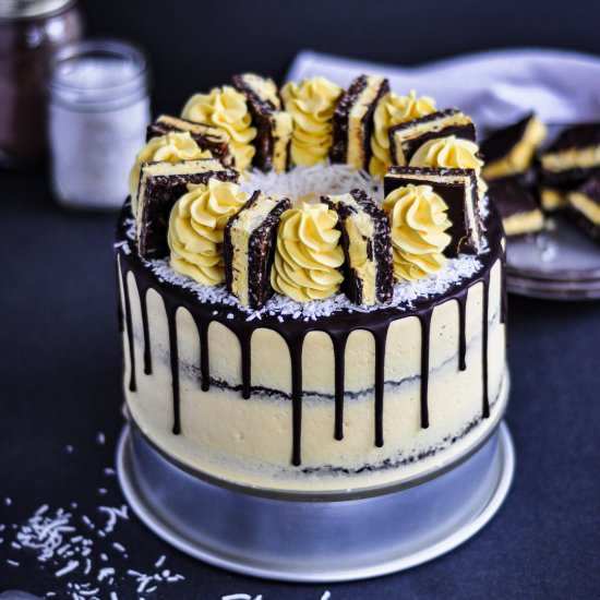 Nanaimo Bar Cake - Recipe photo by CAKED by Katie