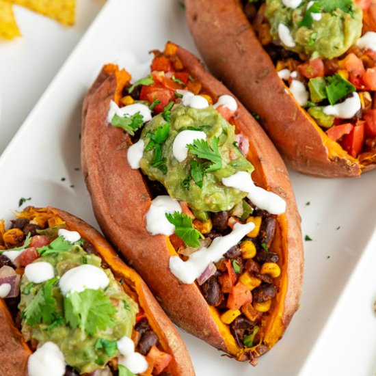 Mexican Stuffed Sweet Potatoes - Recipe photo by purelykaylie