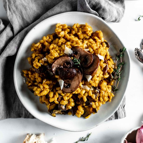 saffron barley risotto - Recipe photo by whisked away kitchen
