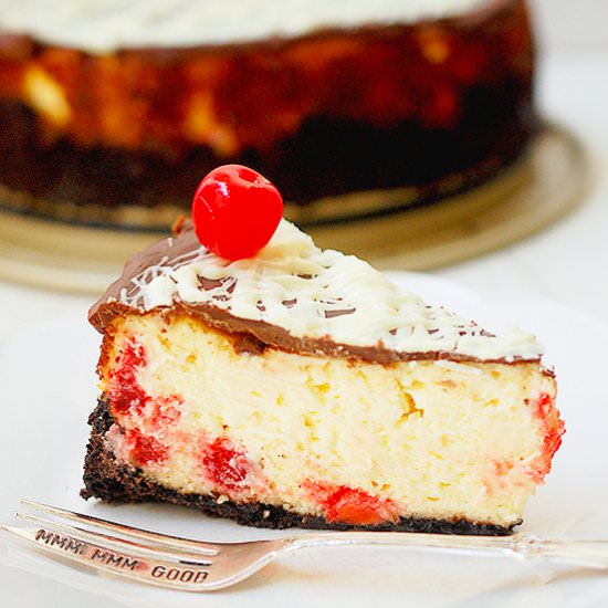 Chocolate cherry cheesecake - Recipe photo by evabakes