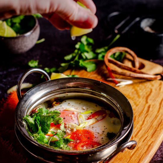 Curried Baked Eggs - Recipe photo by lostinf00d