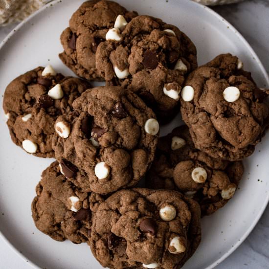 Triple Chocolate Cookies - Recipe photo by justastasty