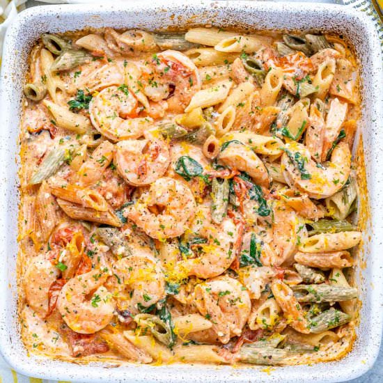 BAKED FETA PASTA WITH SHRIMP - Recipe photo by healthyfitnessmeals