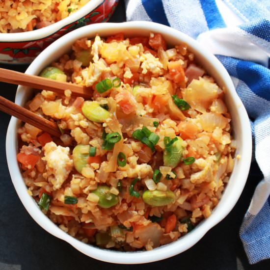Cauliflower Kimchi Fried Rice - Recipe photo by asiancaucasian