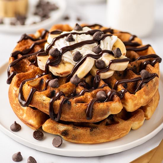 Crispy Chocolate Chip Waffles - Recipe photo by BakingMischief