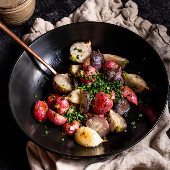 Roasted Radishes w/ Brown Butter - Recipe photo by leisurefanclub