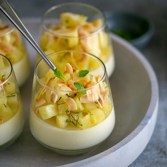 Pina Colada Panna Cotta with Lime - Recipe photo by between2kitchens