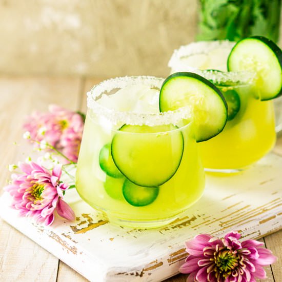 Cucumber-Jalapeno Margarita - Recipe photo by Burrata and Bubbles
